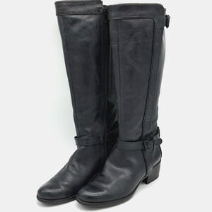 Bussola Womens Leather Riding Boots Antwerpen Alana Ginger Size 6.5 EU 37 Black
